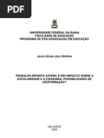 Trabalho Infanto-juvenil e Seu Impacto Sobre a Escolaridade e a Cidadania