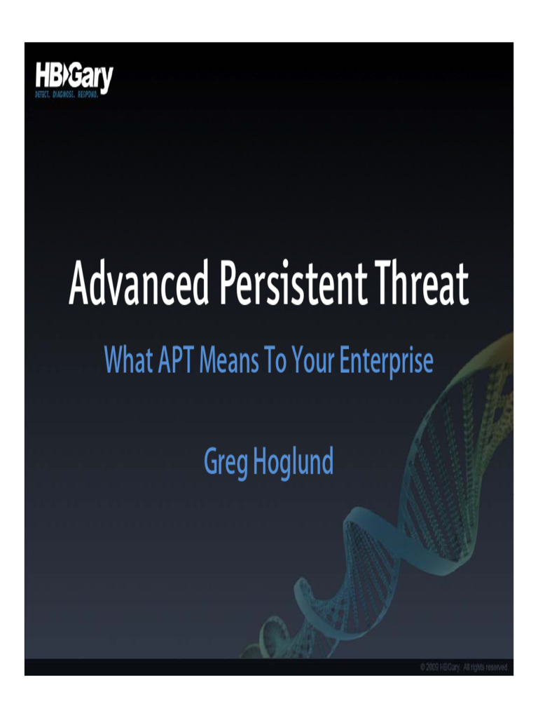 Understanding Advanced Persistent Threats | PDF | Malware | Cyberwarfare
