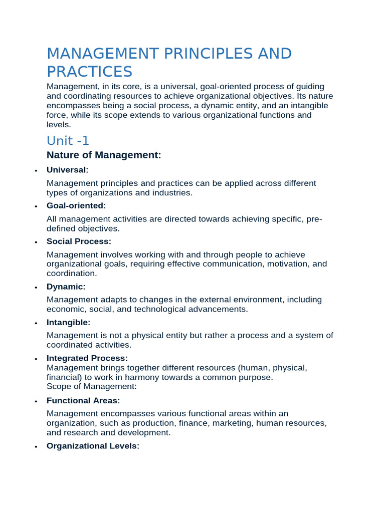 Management Principles and Practices | PDF | Organizational Structure ...