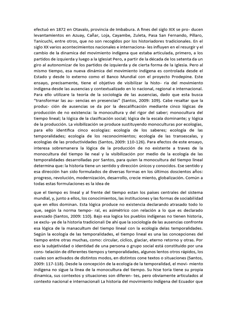 Historia del Movimiento Indígena en Ecuador | PDF | Esclavitud | Ecuador