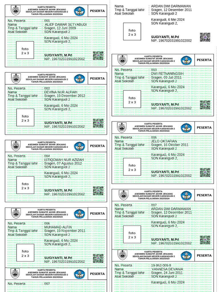 Kartu Peserta Asaj 2024 | PDF