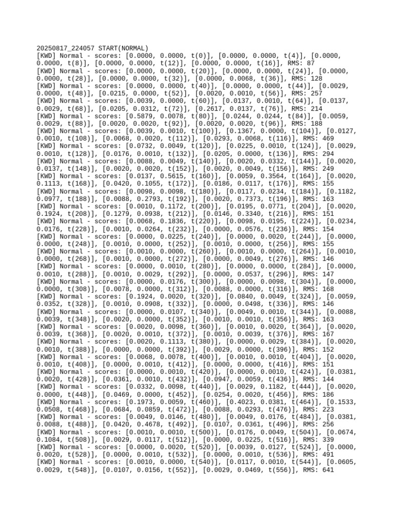 Normal Scores and RMS Analysis | PDF