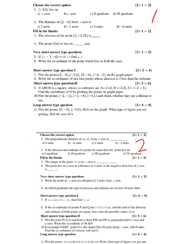 Ch-3 Coordinate Geometry Basic and HOTS | PDF