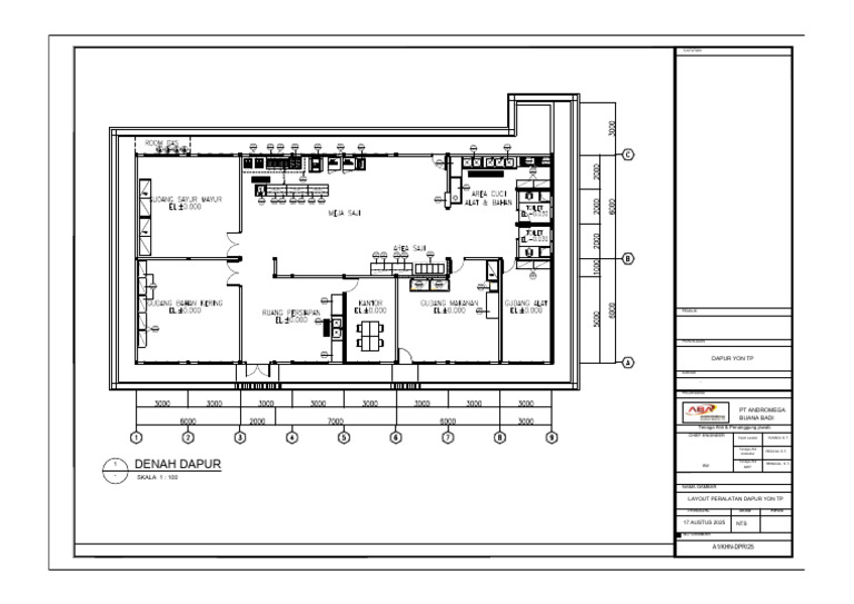 Denah Dapur Yon TP Skala 1:100 | PDF