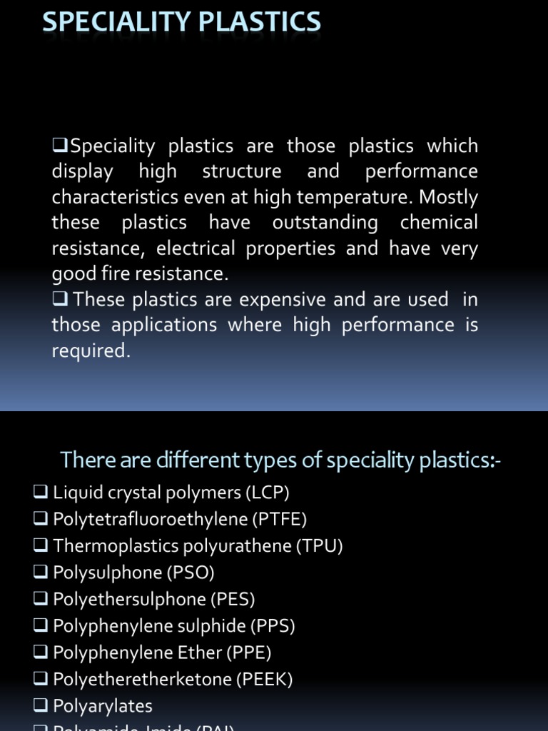 Specialty PlasticsLiquid Crystal Polymers PDF Polymers Thermoplastic