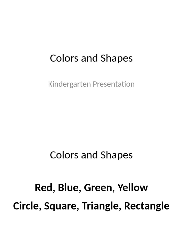 Colors and Shapes | PDF