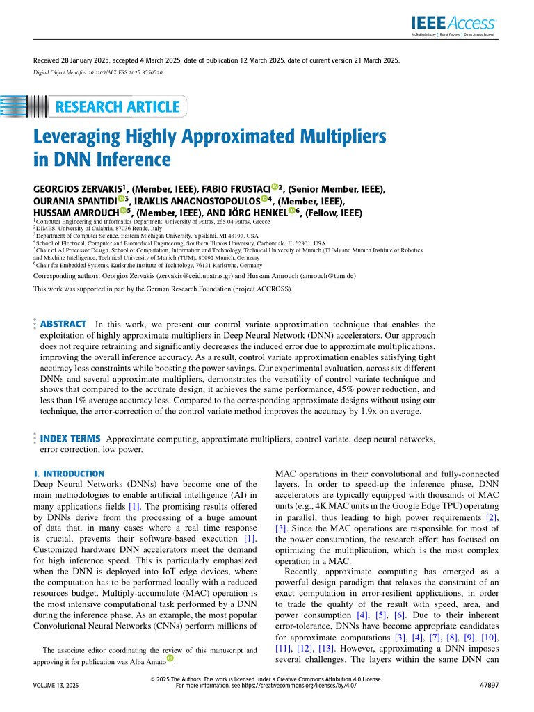 Leveraging Highly Approximated Multipliers in DNN Inference | PDF ...