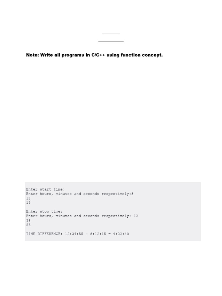 C/C++ Programming Lab Exercises | PDF