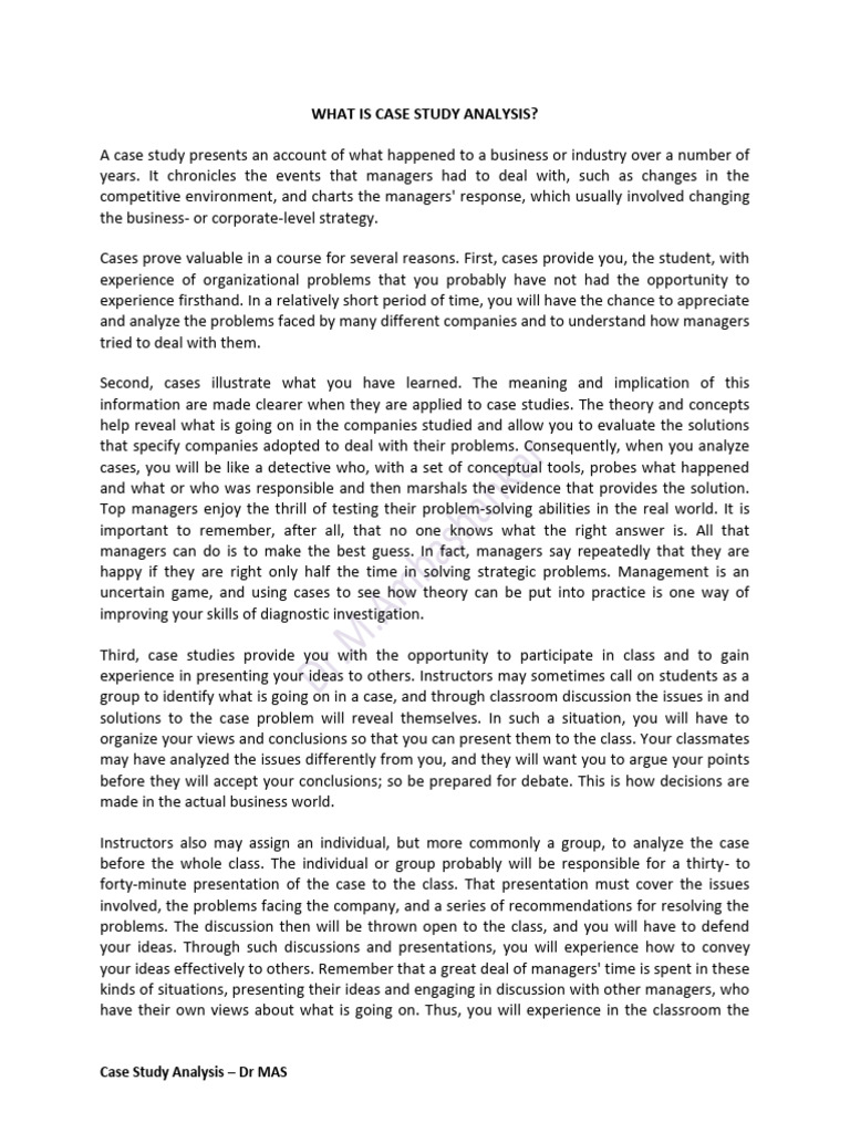 What Is Case Study Analysis - DR Mas | PDF | Dividend | Debt