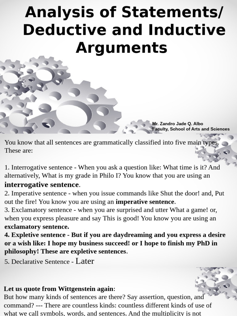 Understanding Deductive and Inductive Arguments | PDF | Argument ...