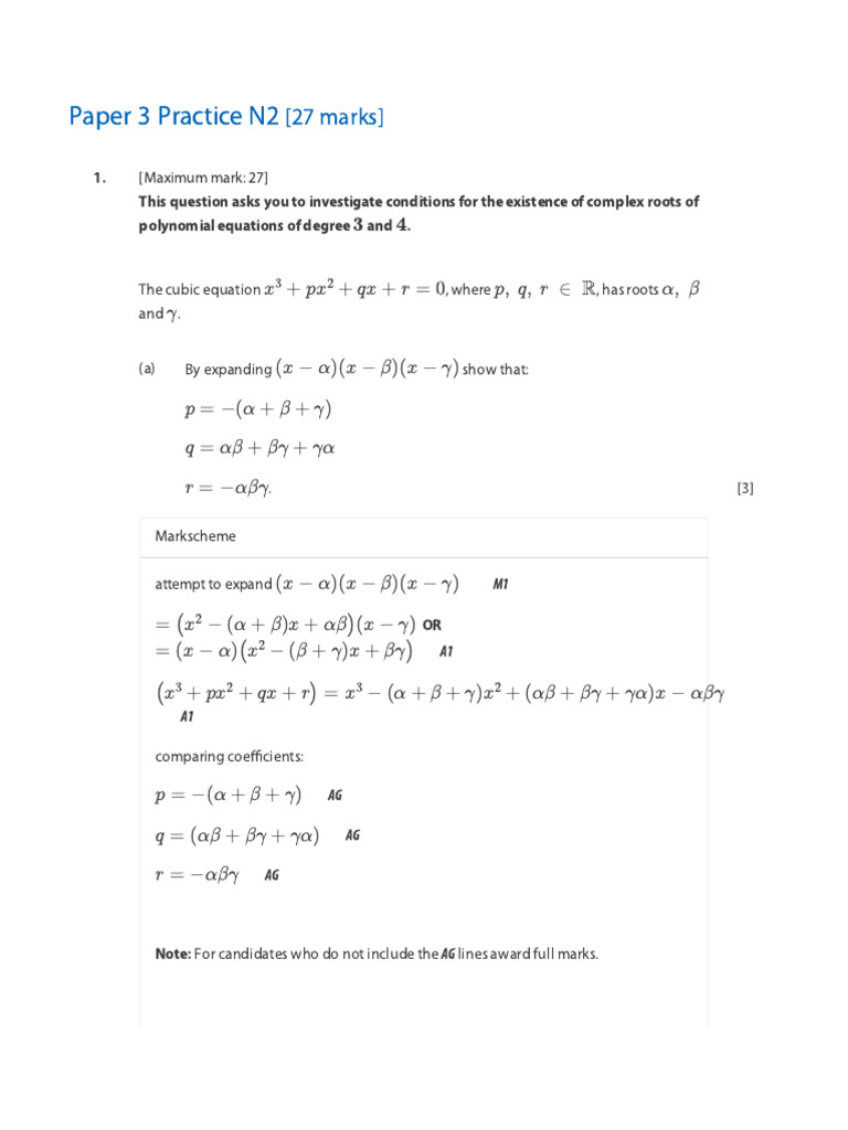 Conditions for Complex Roots in Polynomials | PDF | Mathematical ...