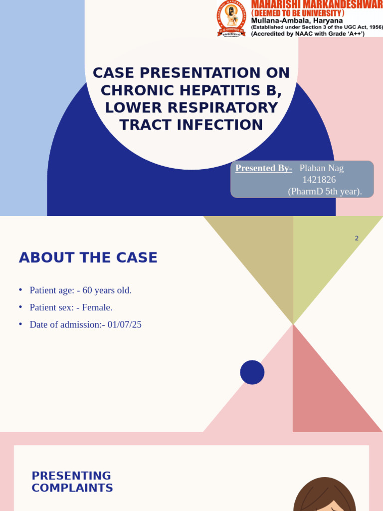 Chronic Hepatitis B & Respiratory Infection Case Study | PDF ...
