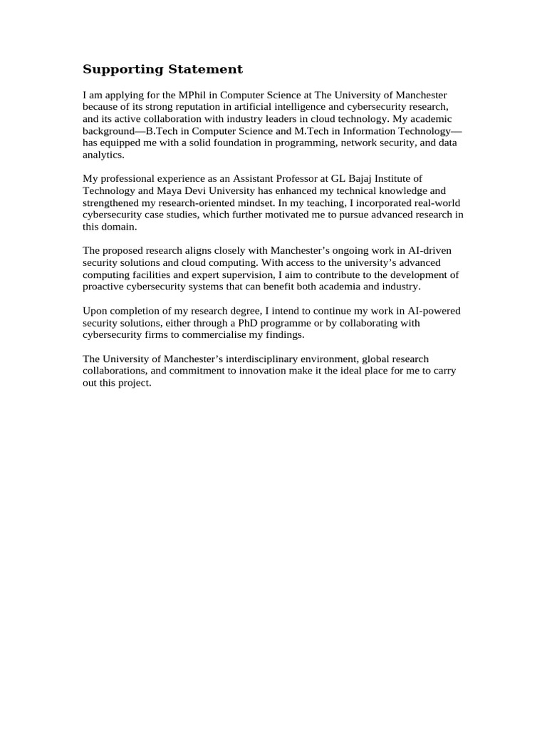 Supporting Statement | PDF
