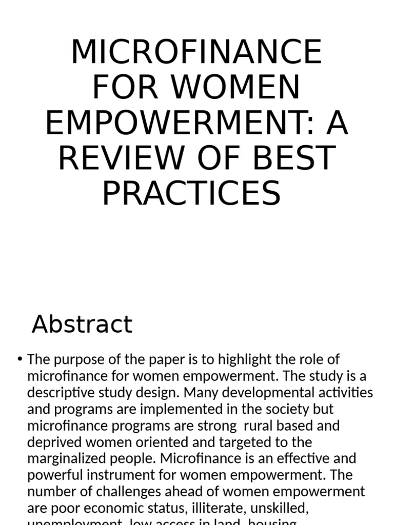 Microfinance's Impact on Women's Empowerment | PDF | Microfinance | Poverty