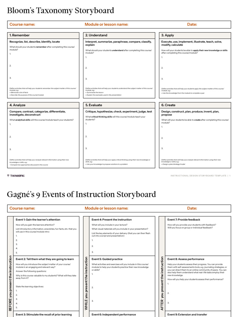 Instructional Design Storyboard Template | PDF | Knowledge | Learning