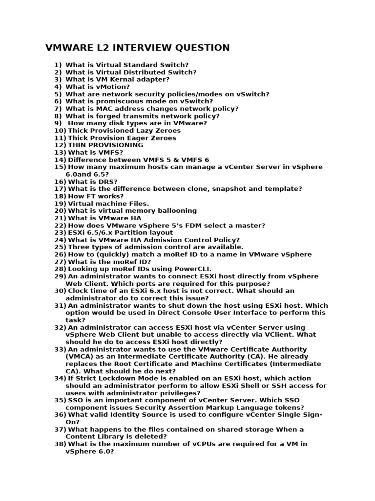 VMware L2 Interview Questions Guide | PDF | Active Directory | Group Policy