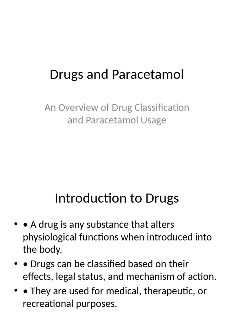 Paracetamol: Classification and Use | PDF