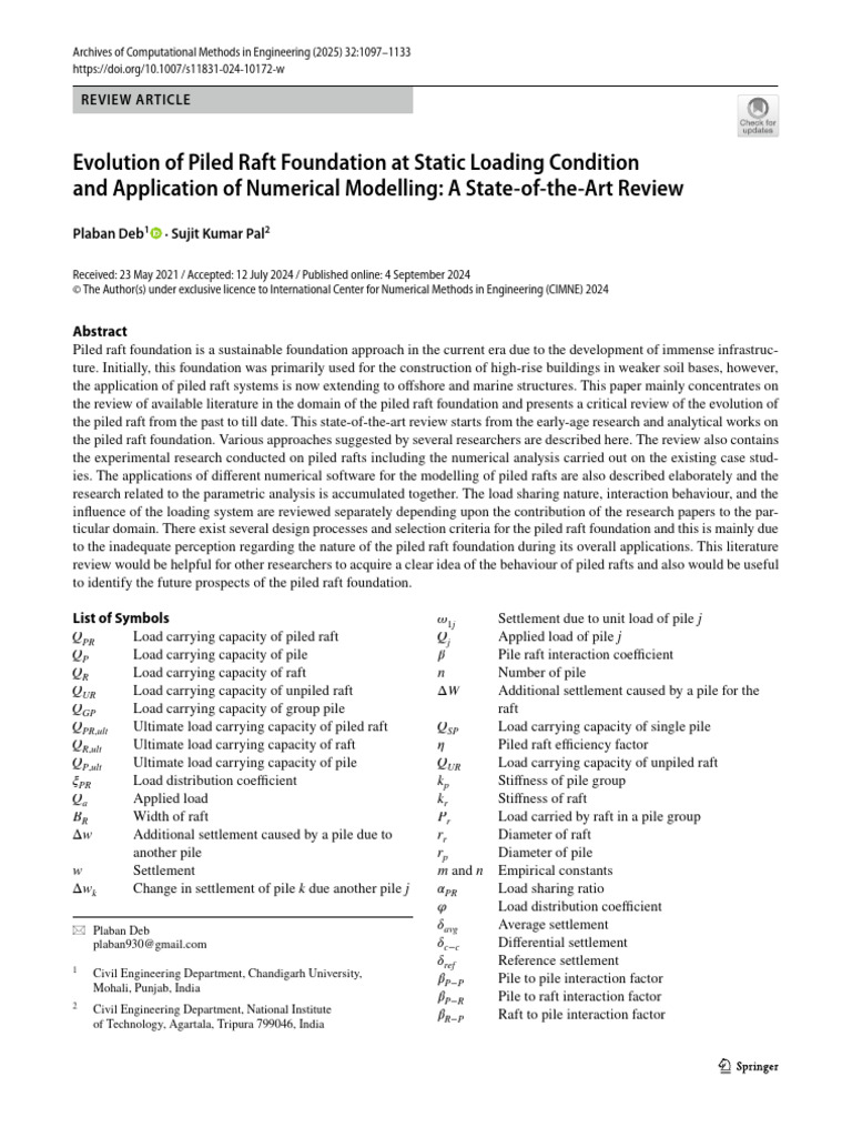 Piled Raft Foundations: Static Load Review | PDF | Finite Element ...