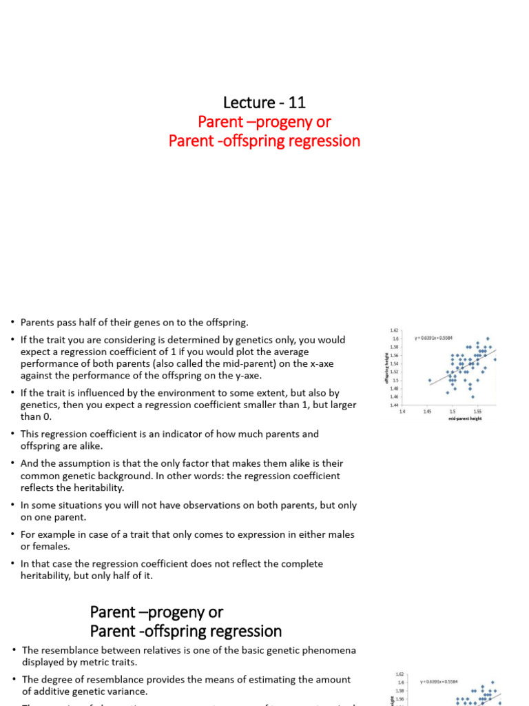 Parent-Offspring Regression Analysis | PDF