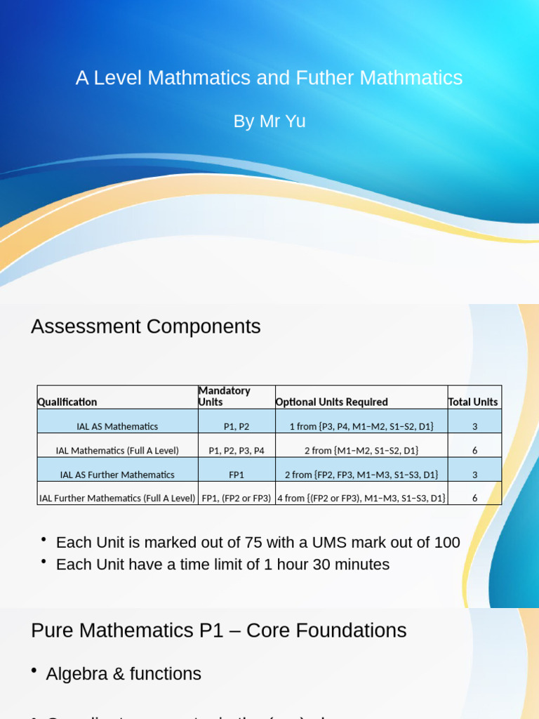 A Level Mathematics Overview | PDF