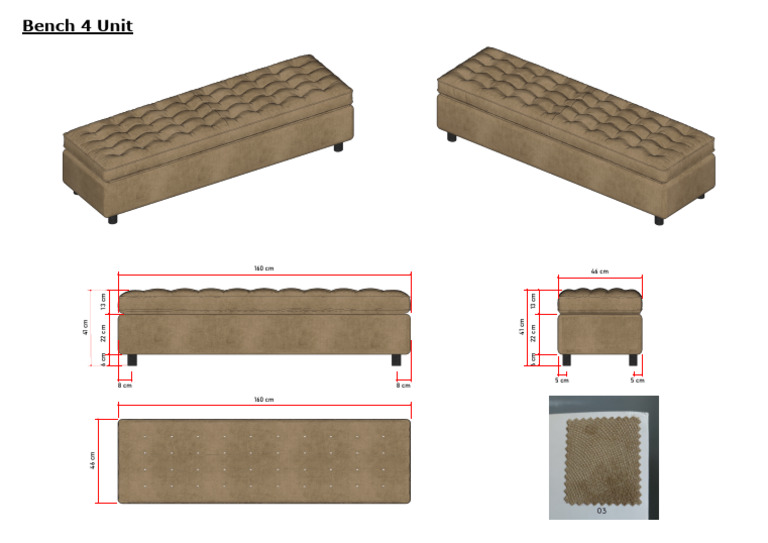 4-Unit Bench Dimensions Overview | PDF