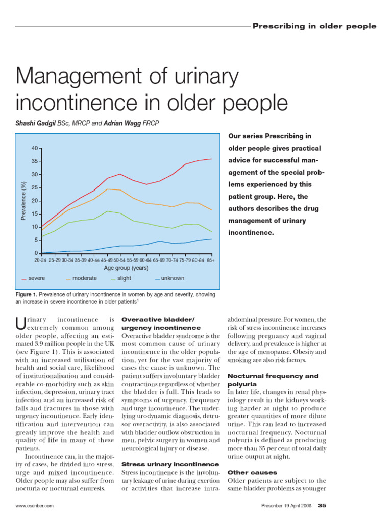 Managing Urinary Incontinence in Seniors | PDF | Urinary Incontinence ...