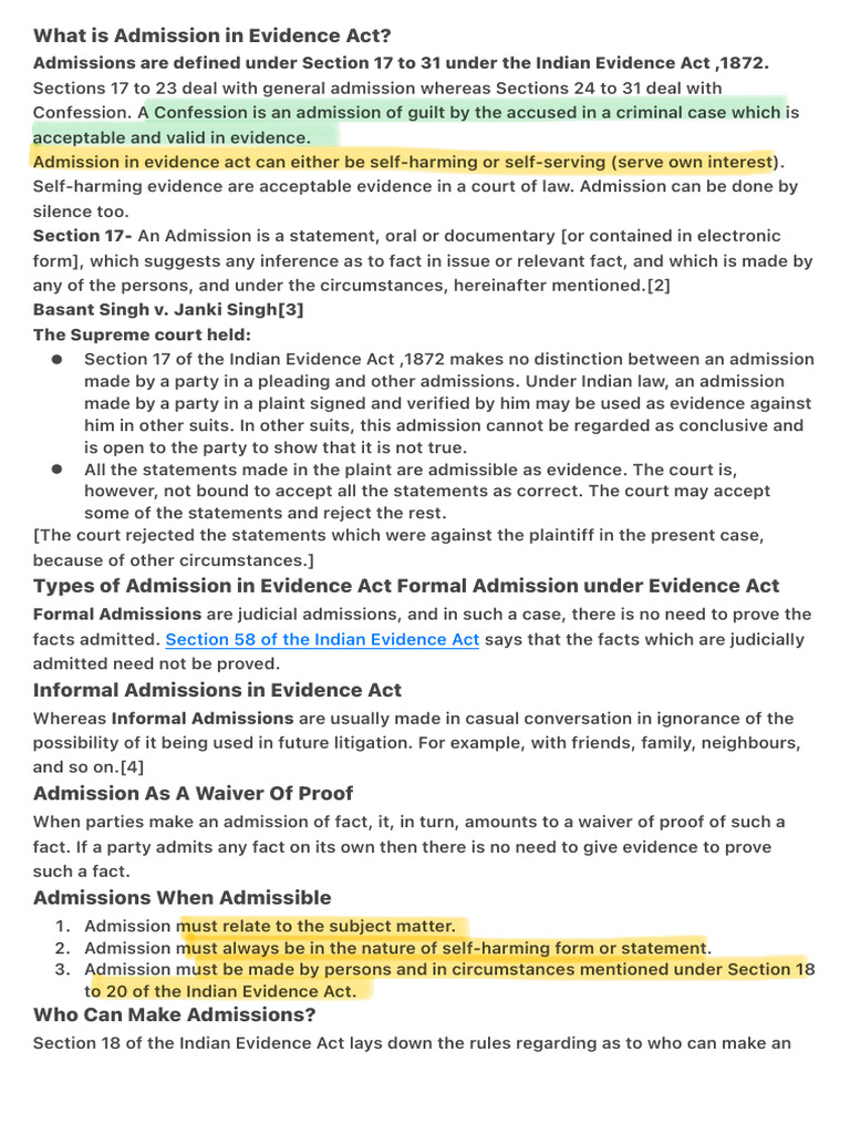 Understanding Admissions in Evidence Law | PDF | Evidence (Law) | Justice