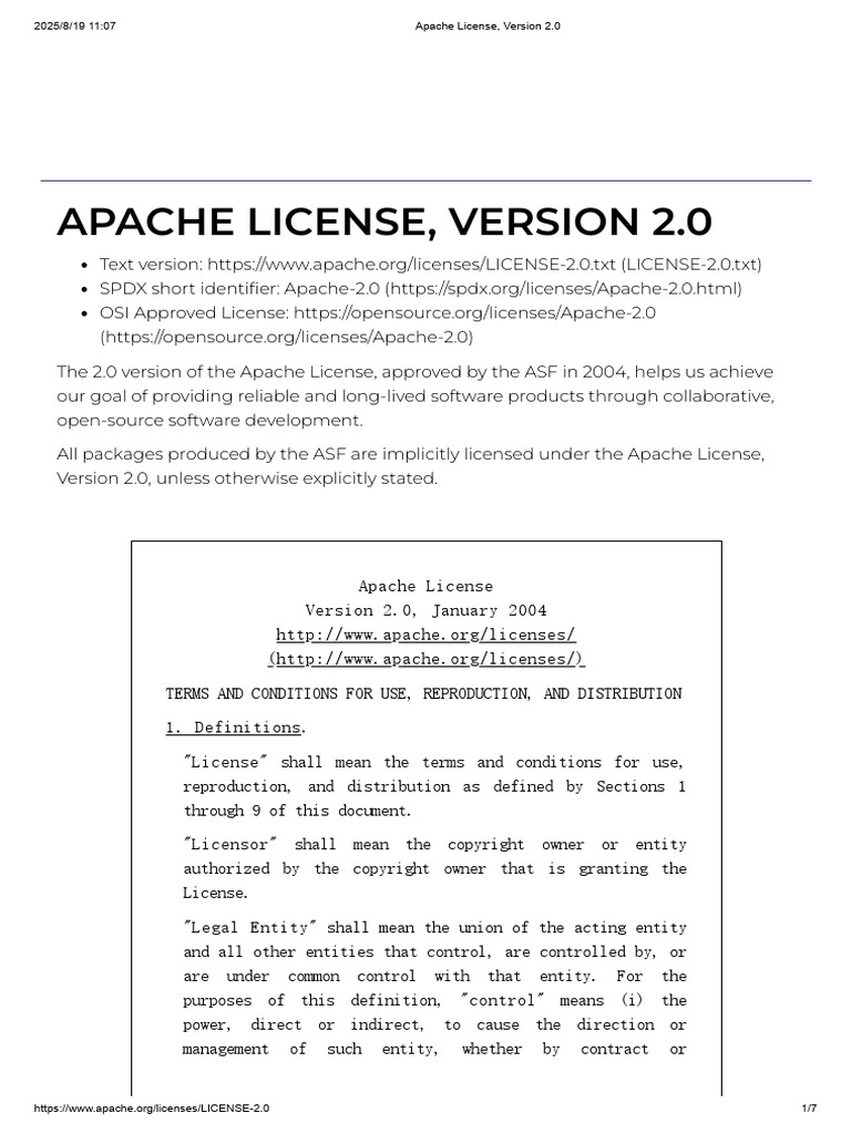 Apache License 2.0 Overview | PDF | License | Civil Law (Legal System)