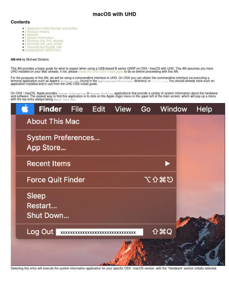 Using UHD with B-Series USRPs on macOS | PDF | Mac Os | Usb