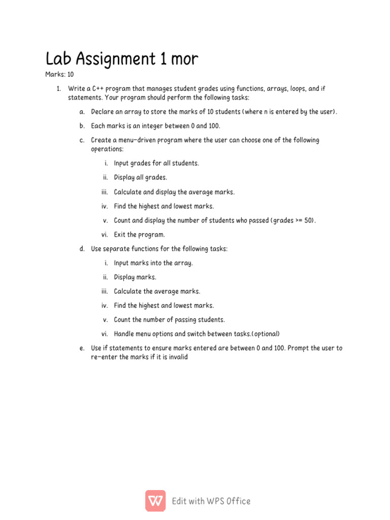 Lab Assignment 1 Mor | PDF