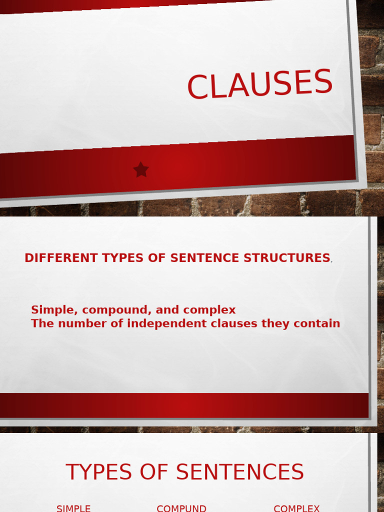 Understanding Sentence Structures and Clauses | PDF | Clause | Sentence ...