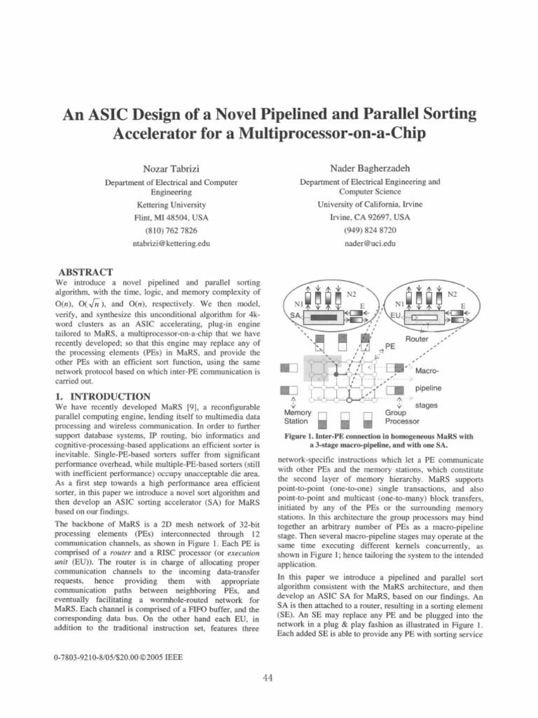 An ASIC Design of A Novel Pipelined and Parallel Sorting Accelerator ...