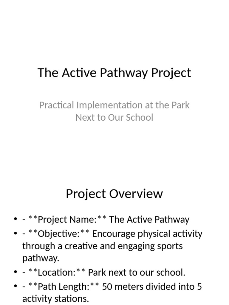Active Pathway Project for Schools | PDF