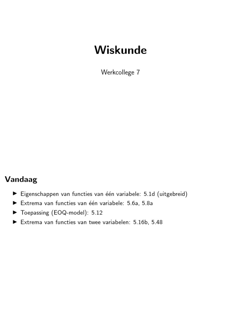 WC7 - Wiskunde | PDF