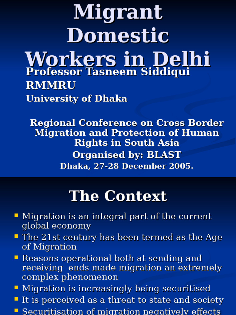 Migrant Domestic Workers in Delhi | PDF | Human Migration | Immigration
