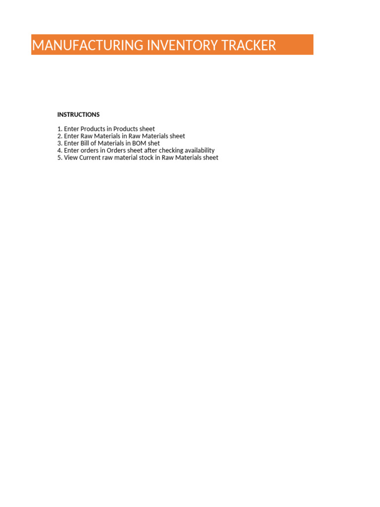 Manufacturing Inventory Tracker Guide | PDF | Milk | Powdered Milk