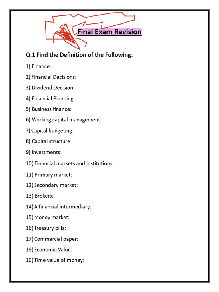 Finance Concepts and Exam Questions | PDF | Present Value | Bonds (Finance)