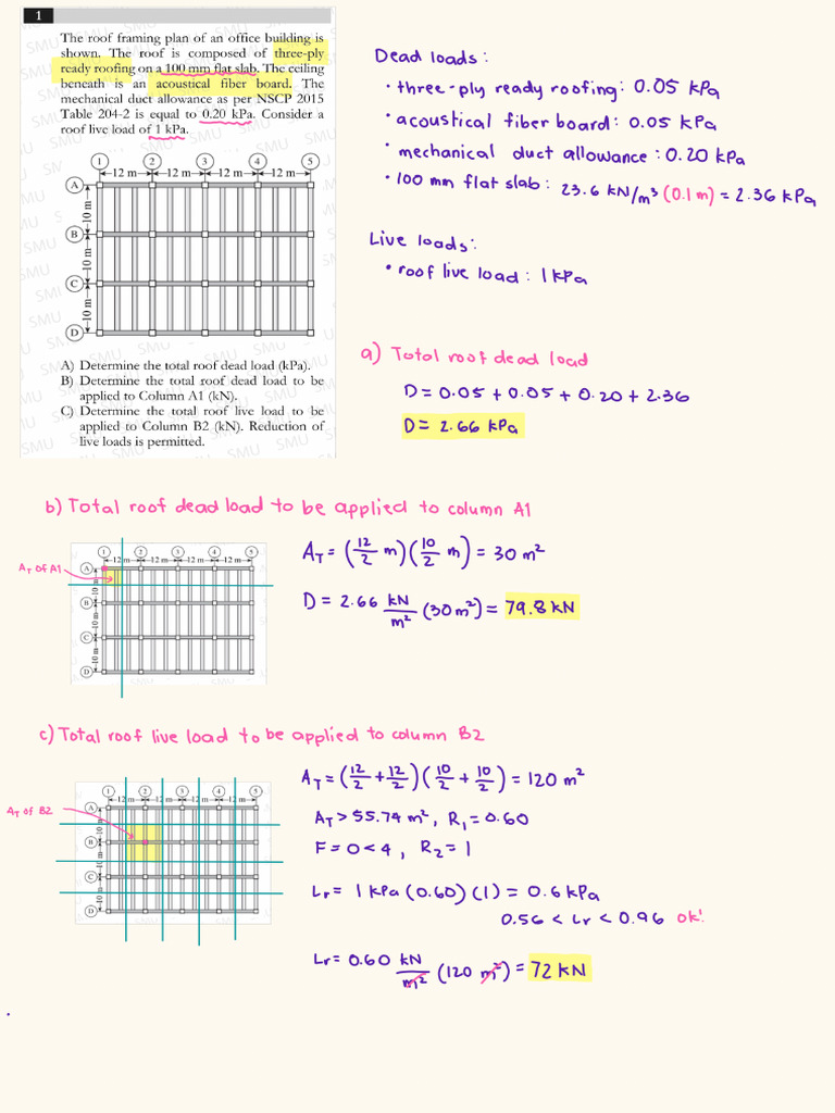 Activity 1 - Dead Loads - Live Loads (Answer) | PDF