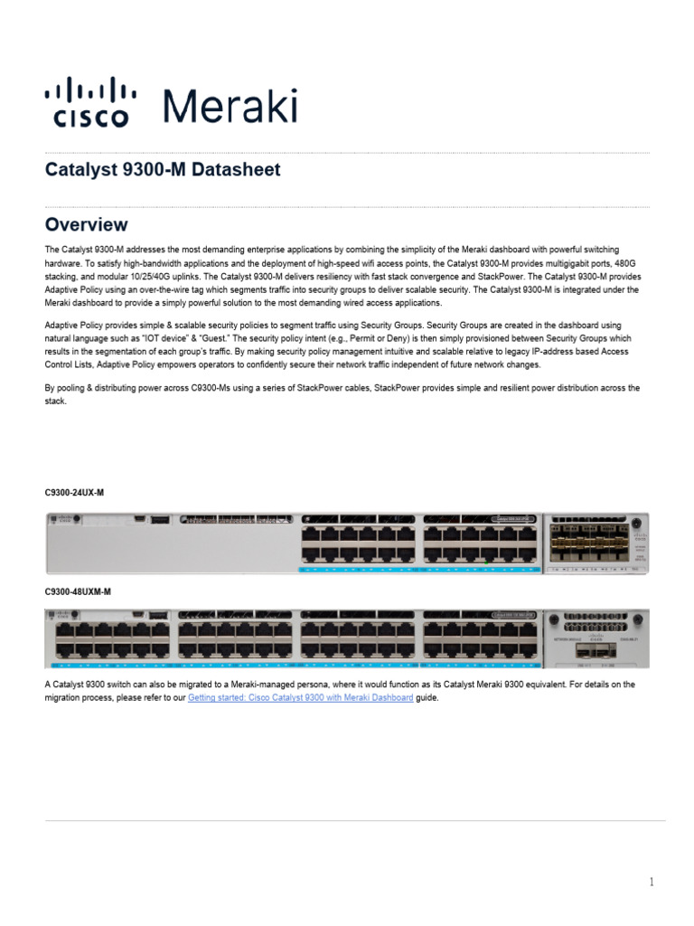Catalyst 9300-M Switch Overview | PDF | Network Protocols | Computer ...