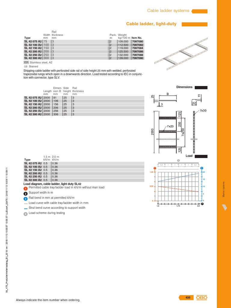 Light-Duty Cable Ladder Specifications | PDF