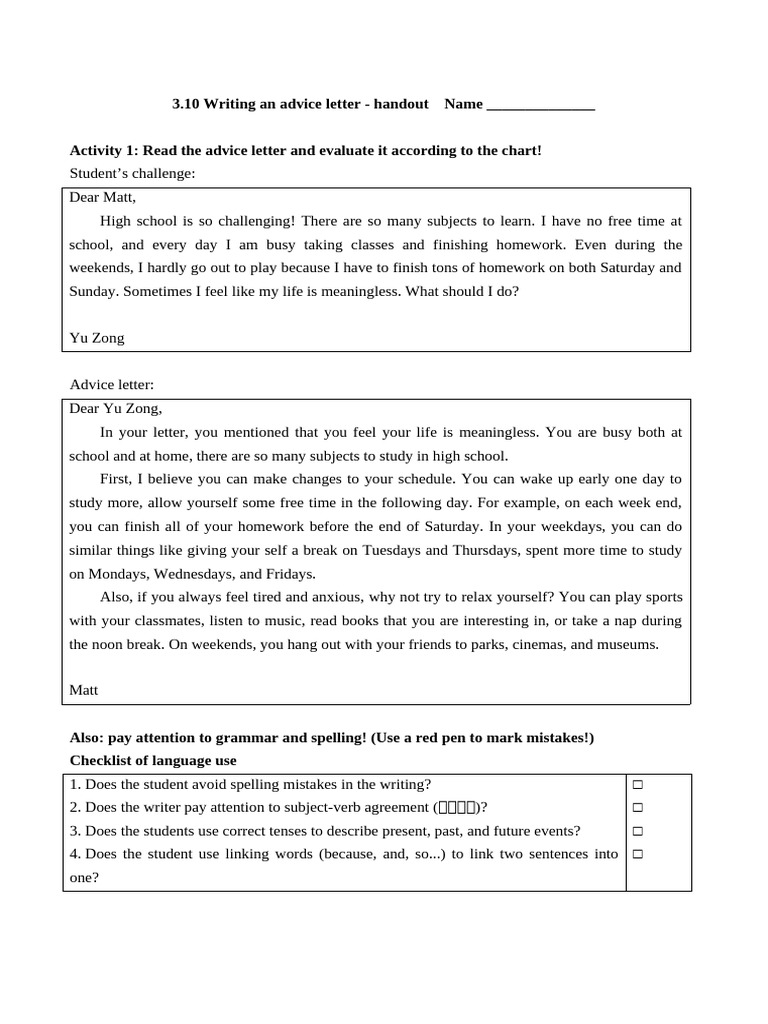 Advice Letter Writing Guide | PDF