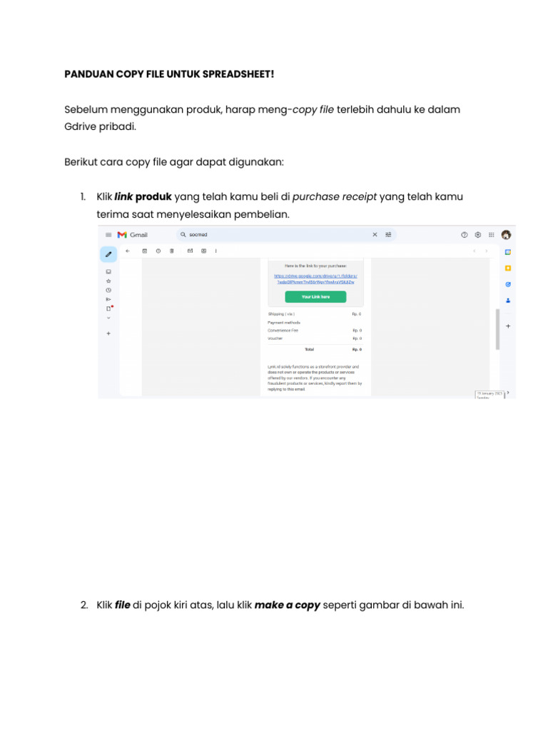 Cara Copy File Spreadsheet di Gdrive | PDF
