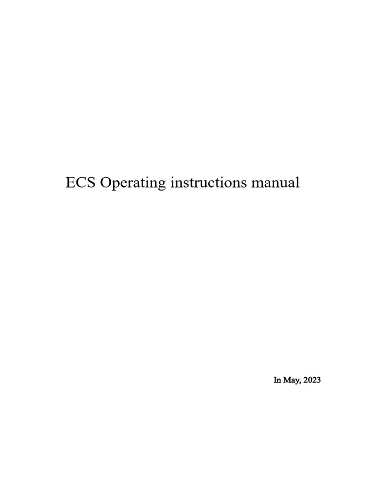 ECS Operating Instructions Manual | PDF | Computer Network | Network Switch