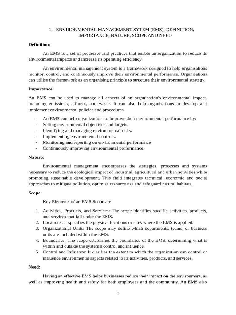 Understanding Environmental Management Systems | PDF | Environmental ...