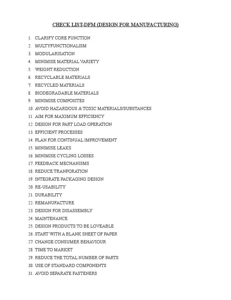 Check List | PDF