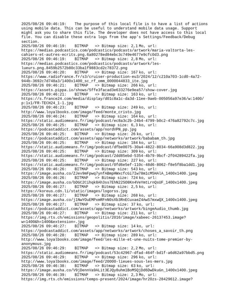 Mobile Data Usage Action Log | PDF | Computer File | Imaging