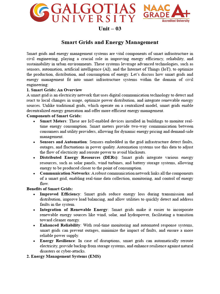 Smart Grids & Energy Management Overview | PDF | Smart Grid ...