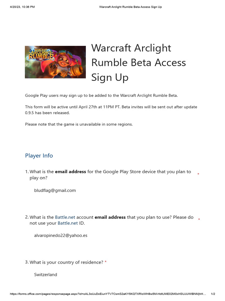 Warcraft Arclight Rumble Beta Access Sign Up | PDF | Operating System ...