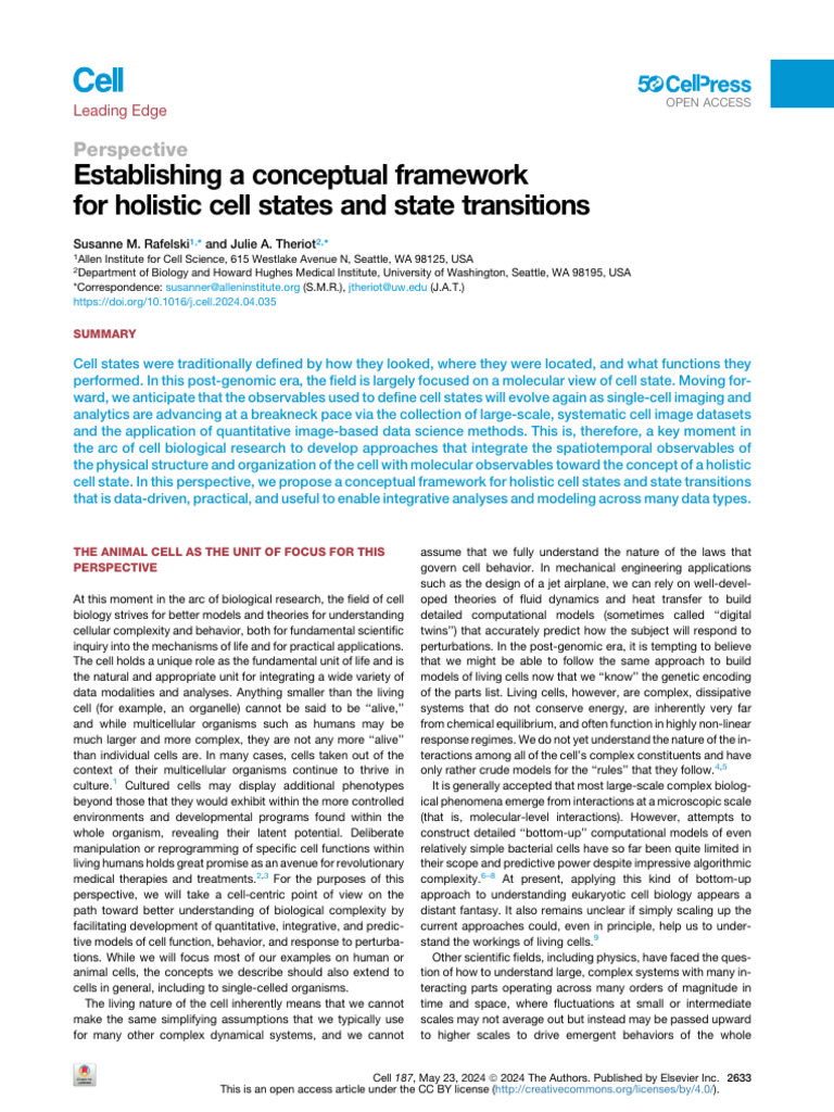 Establishing A Conceptual Framework For Holistic C | PDF | Epithelium ...