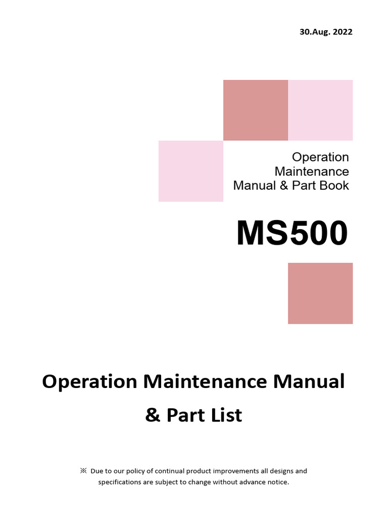 MS500 Operation and Maintenance Manual | PDF | Valve | Nut (Hardware)